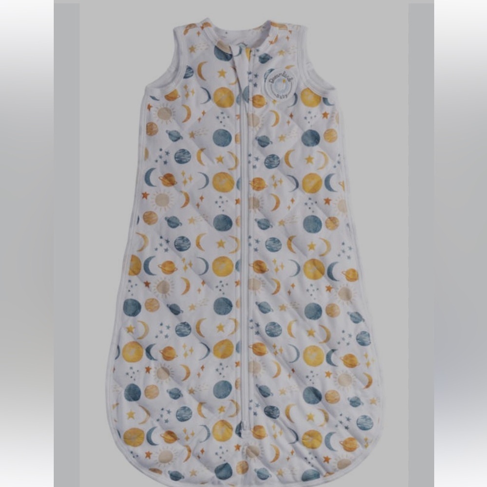 Dreamland Moon and Stars Kids Pajamas - White and Blue small 0:6m